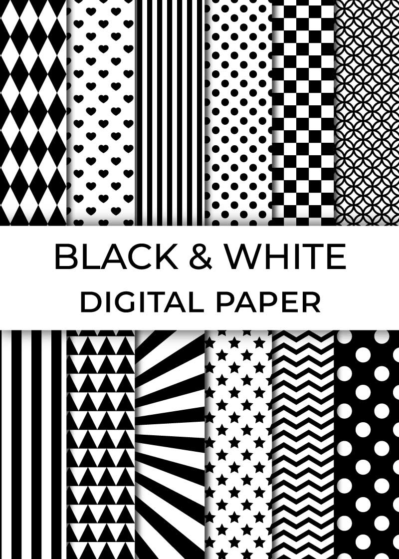Free Printable Black And White Digital Paper Pack - Chevron Lemon pertaining to Free Printable Patterned Paper