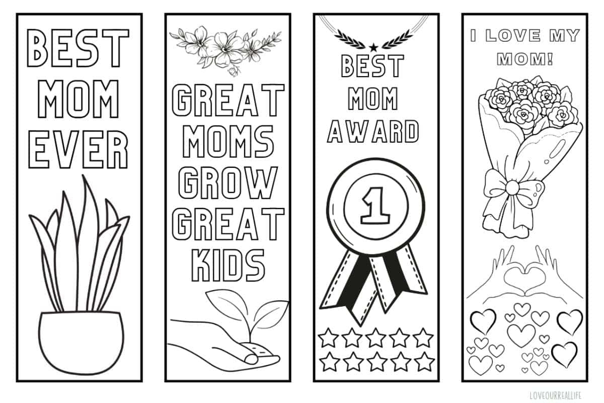 Free Printable Bookmark Coloring Page: 12 Bookmarks To Color intended for Free Printable Mother&amp;amp;#039;s Day Bookmarks to Color