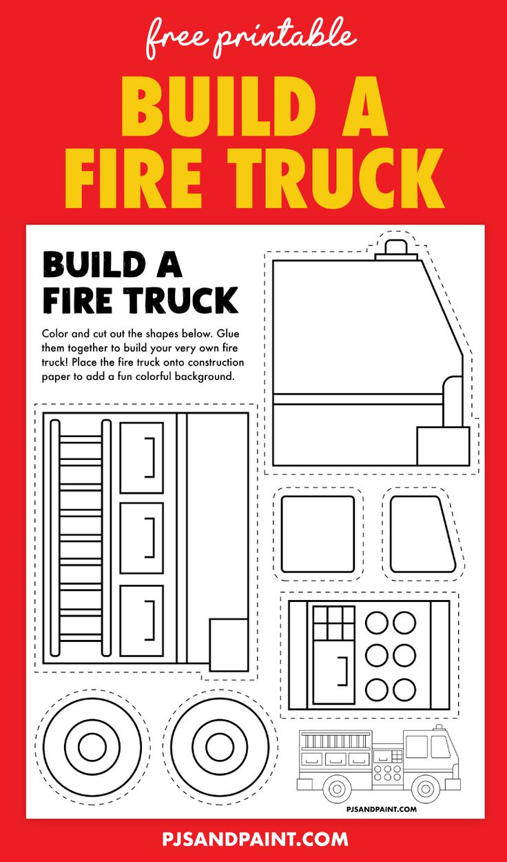 Free Printable Build A Fire Truck Craft intended for Free Printable Fire Truck Craft