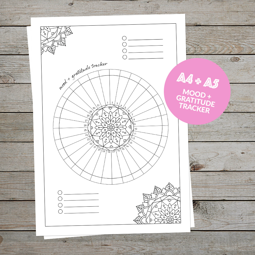 Free Printable Bullet Journal Tracker - Gratitude And Mood Tracker intended for Free Printable Mood Tracker Bullet Journal
