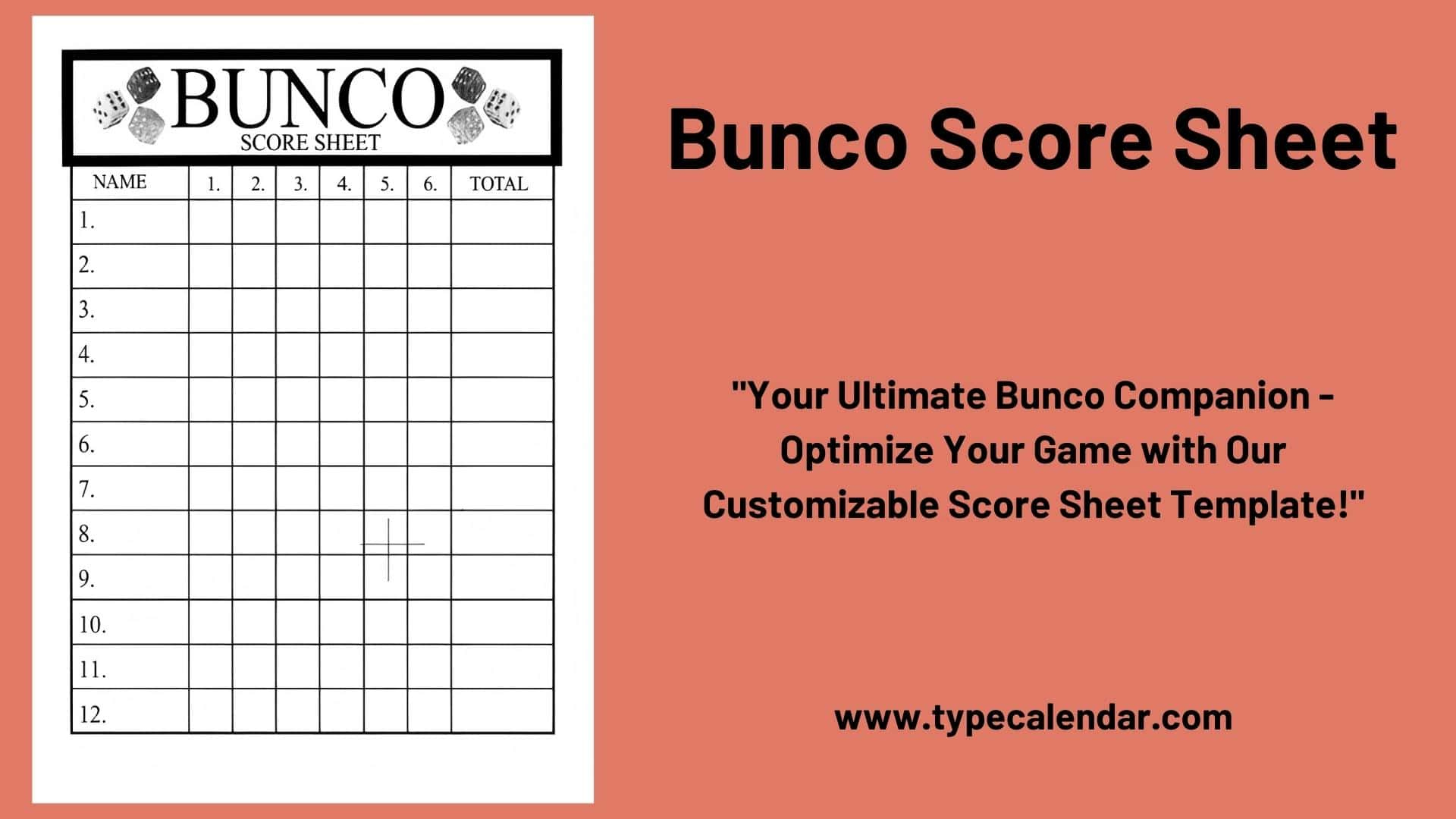Free Printable Bunco Score Sheet Templates [Pdf, Word] intended for Printable Bunco Score Sheets Free Download