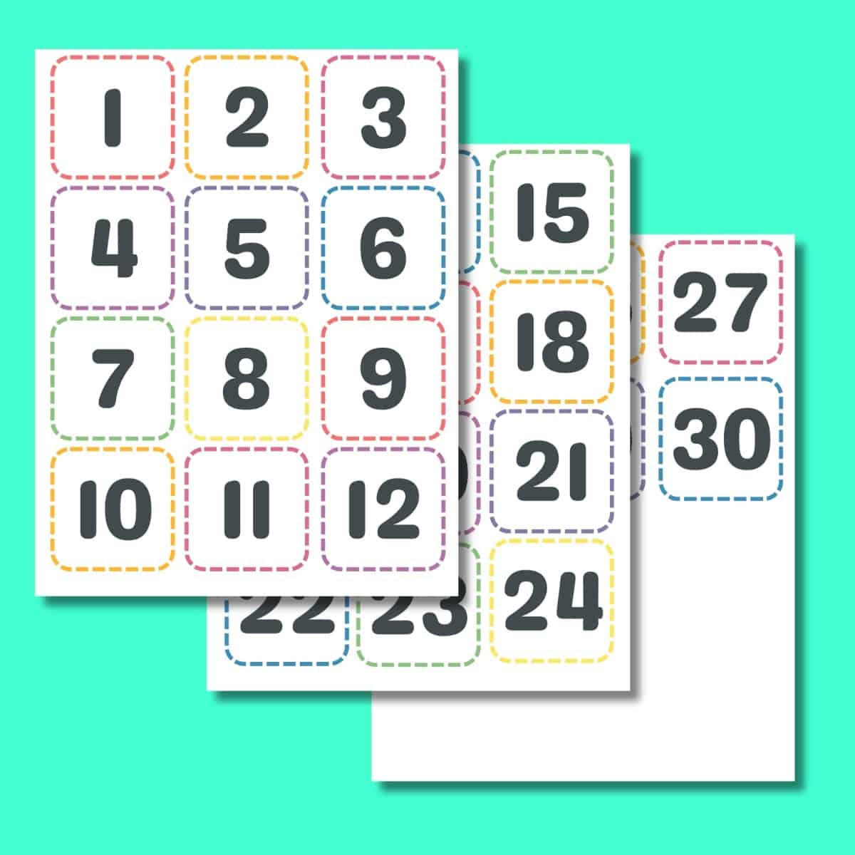 Free Printable Calendar Numbers 1-31 intended for Free Printable Calendar Numbers 1 31