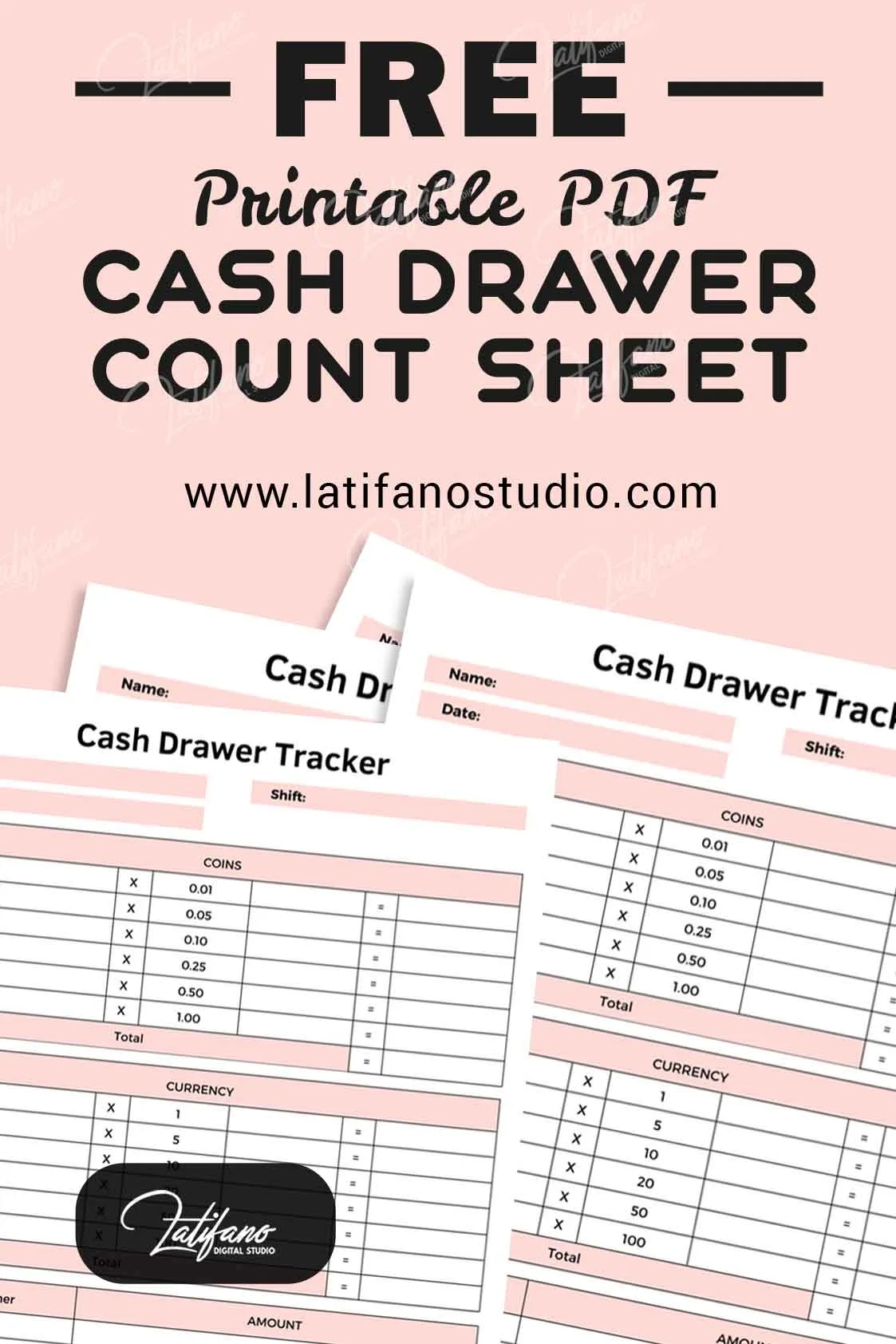 Free Printable Cash Drawer Count Sheet Pdf - Free Download in Free Printable Cash Drawer Count Sheet