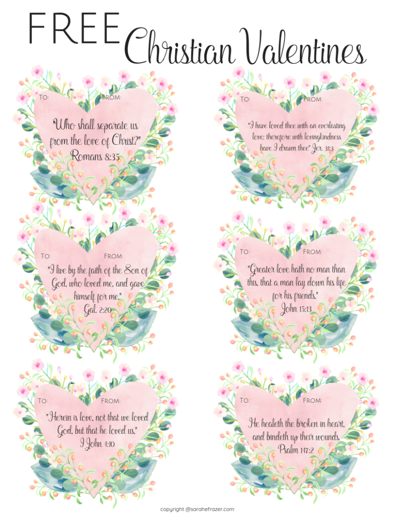 Free Printable Christian Valentines - Sarah E. Frazer intended for Free Christian Printable Cards