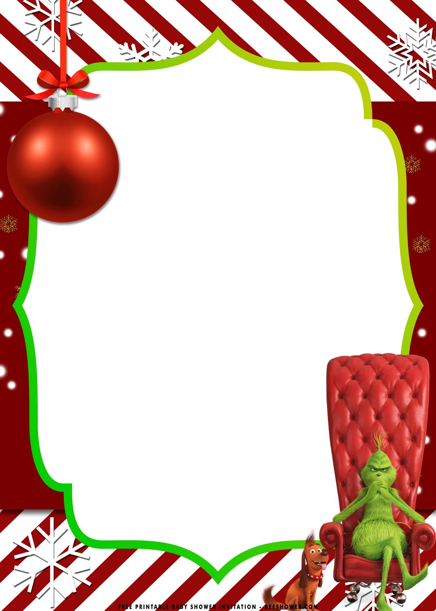 Free Printable) - Christmas Grinch Baby Shower Invitation Templates throughout Free Printable Grinch Invitation Template