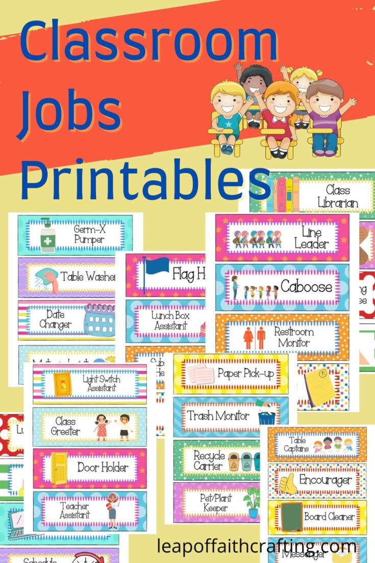Free Printable Classroom Jobs Pdf To Use Now! - Leap Of Faith Crafting within Clipart Free Printable Preschool Job Chart Pictures