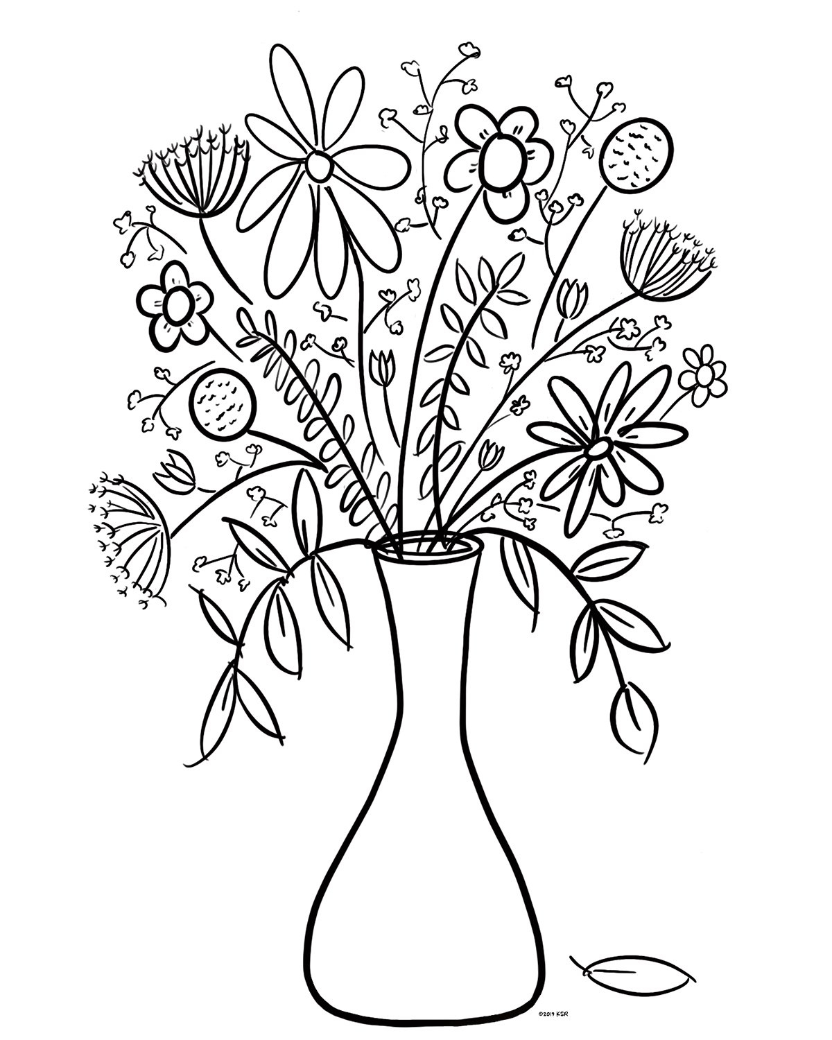 Free Printable Coloring Page | Floral Bouquet - Live Laugh Rowe intended for Printable Bouquet of Flowers