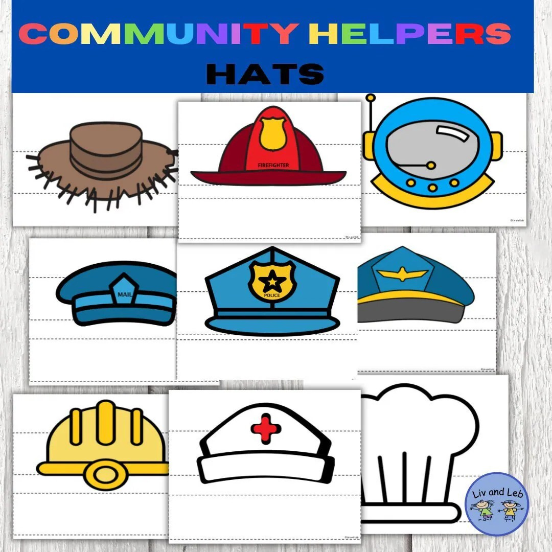 Free Printable Community Helper Hats - Printable Party Favors for Free Printable Community Helpers Paper Hats