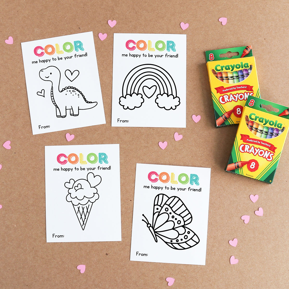 Free Printable Crayon Valentine Coloring Cards - Mom In Pajamas pertaining to Free Printable Crayon Valentines