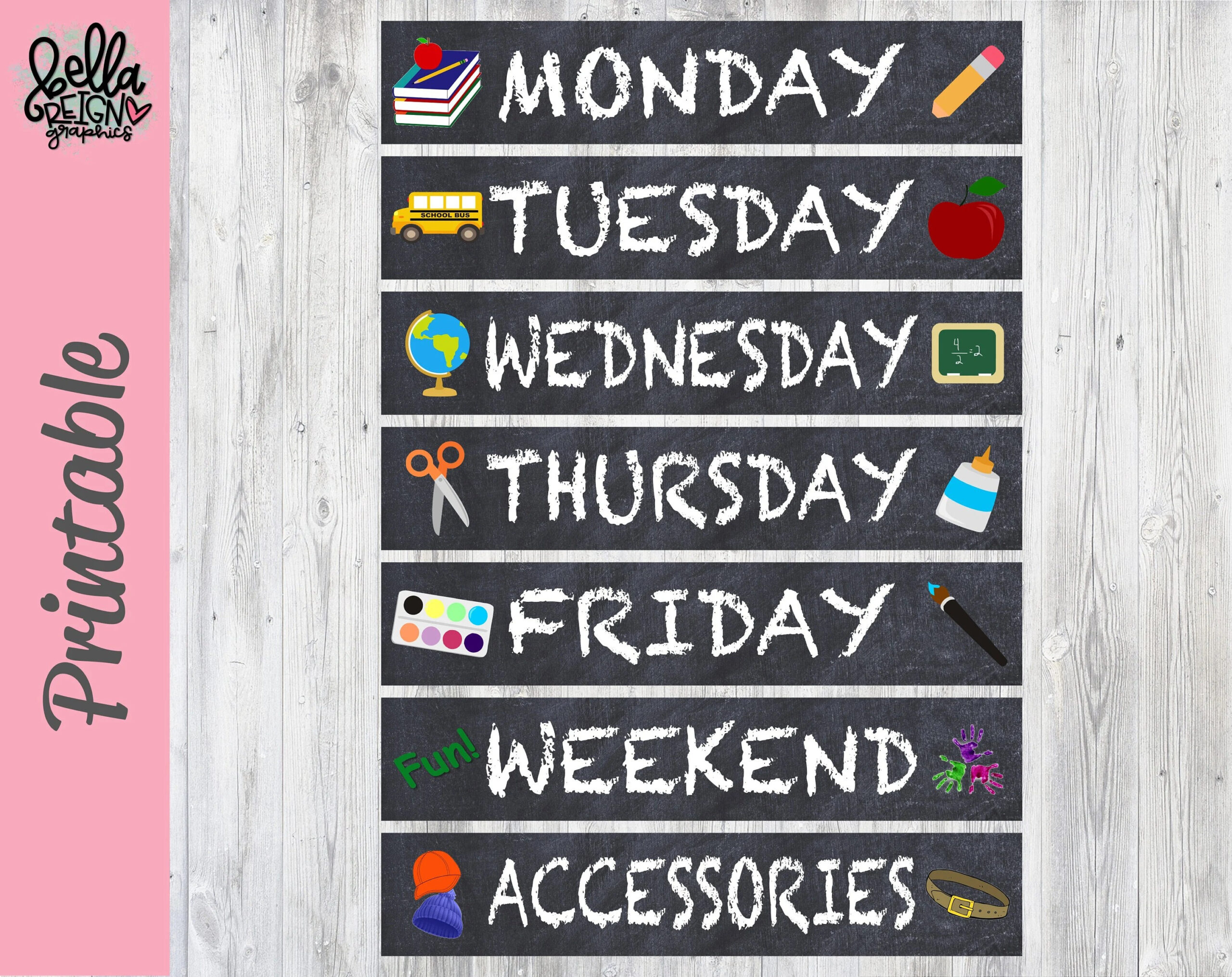 Free Printable Days Of The Week Labels - Printable Party Favors in Days of the Week Labels Free Printable