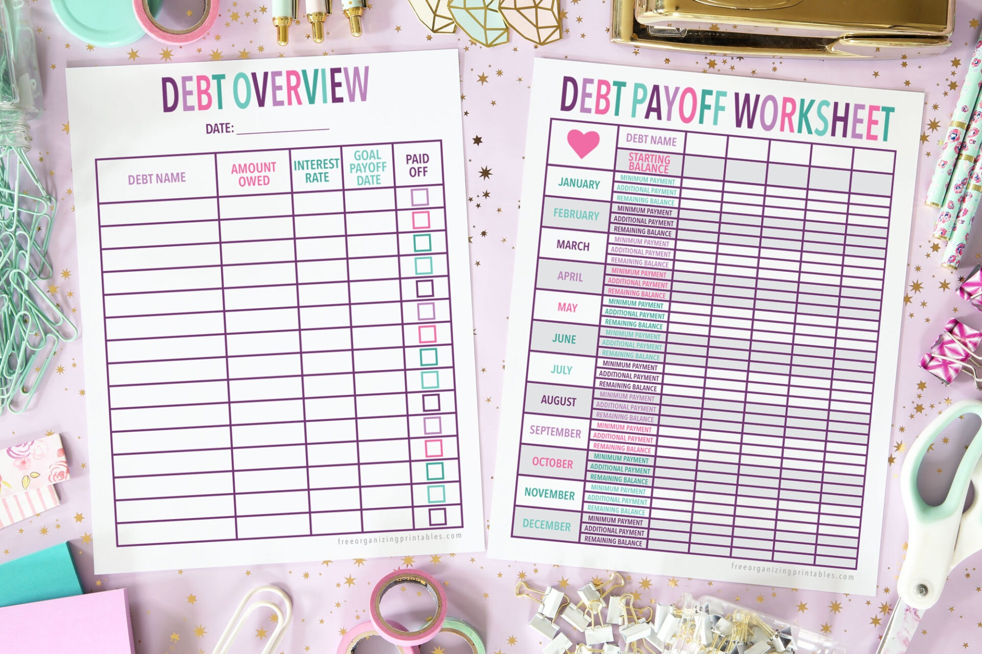 Free Printable Debt Payoff Planner | Free Organizing Printables pertaining to Debt Payoff Tracker Free Printable