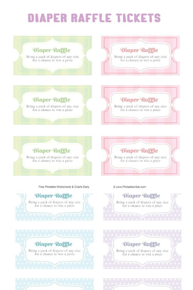 Free Printable Diaper Raffle Tickets Templates [Pdf] with Diaper Raffle Template Free Printable