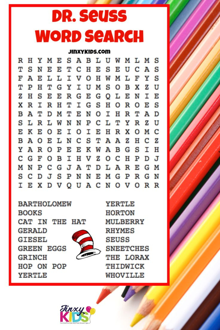 Free Printable Dr. Seuss Word Search inside Free Printable Dr Seuss Word Search