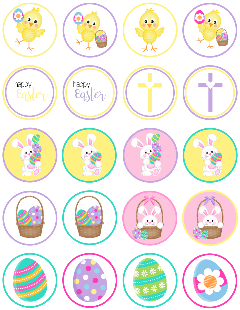 Free Printable Easter And Spring Cupcake Toppers - Simply Love throughout Free Printable Easter Cupcake Toppers