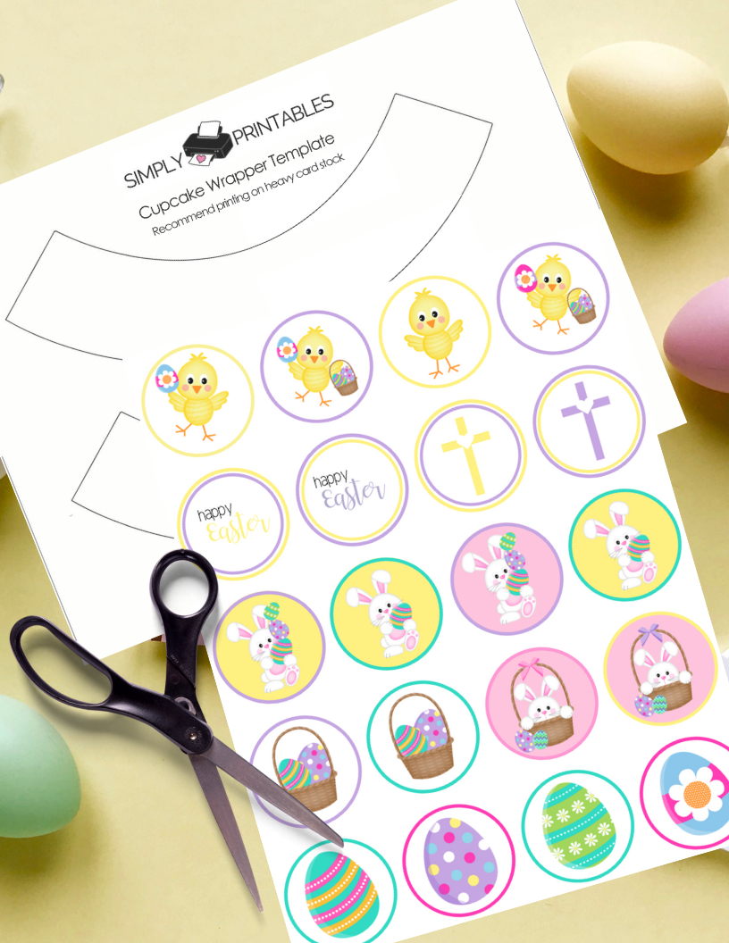 Free Printable Easter And Spring Cupcake Toppers - Simply Love within Free Printable Easter Cupcake Toppers