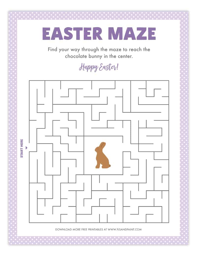 Free Printable Easter Maze - Easter Games And Activities - Pjs And inside Easter Maze Printable Free