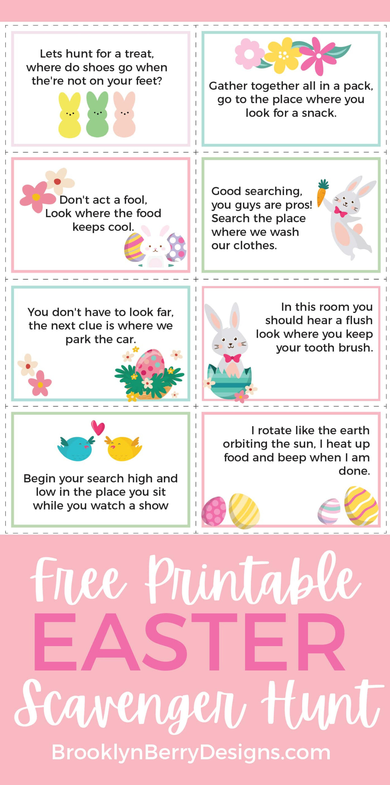 Free Printable Easter Scavenger Hunt - Brooklyn Berry Designs with Free Printable Easter Basket Scavenger Hunt