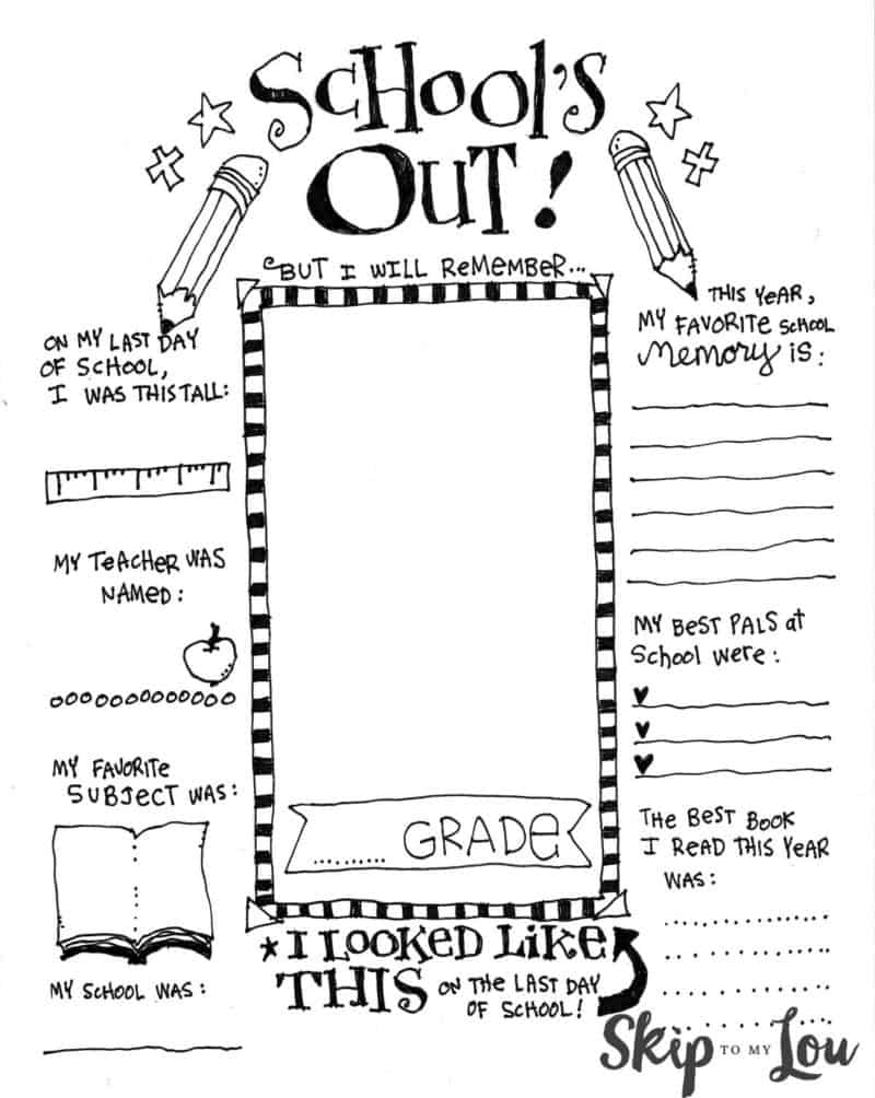 Free Printable End Of Year Activities For Kindergarten - Printable with regard to End of Year Printables