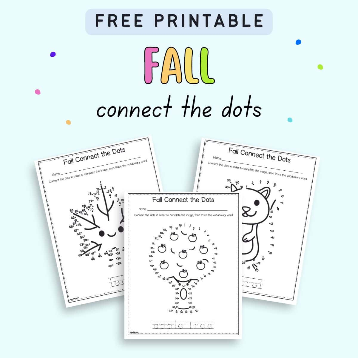 Free Printable Fall Dot To Dot Worksheets - The Artisan Life throughout Fall Connect The Dots Printable