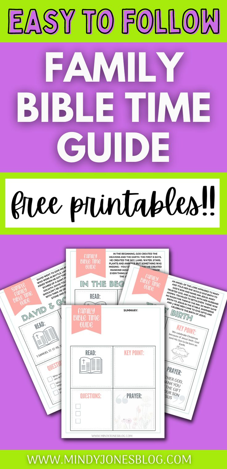 Free Printable Family Bible Time Study Guide! inside Free Printable Family Bible Study Lessons