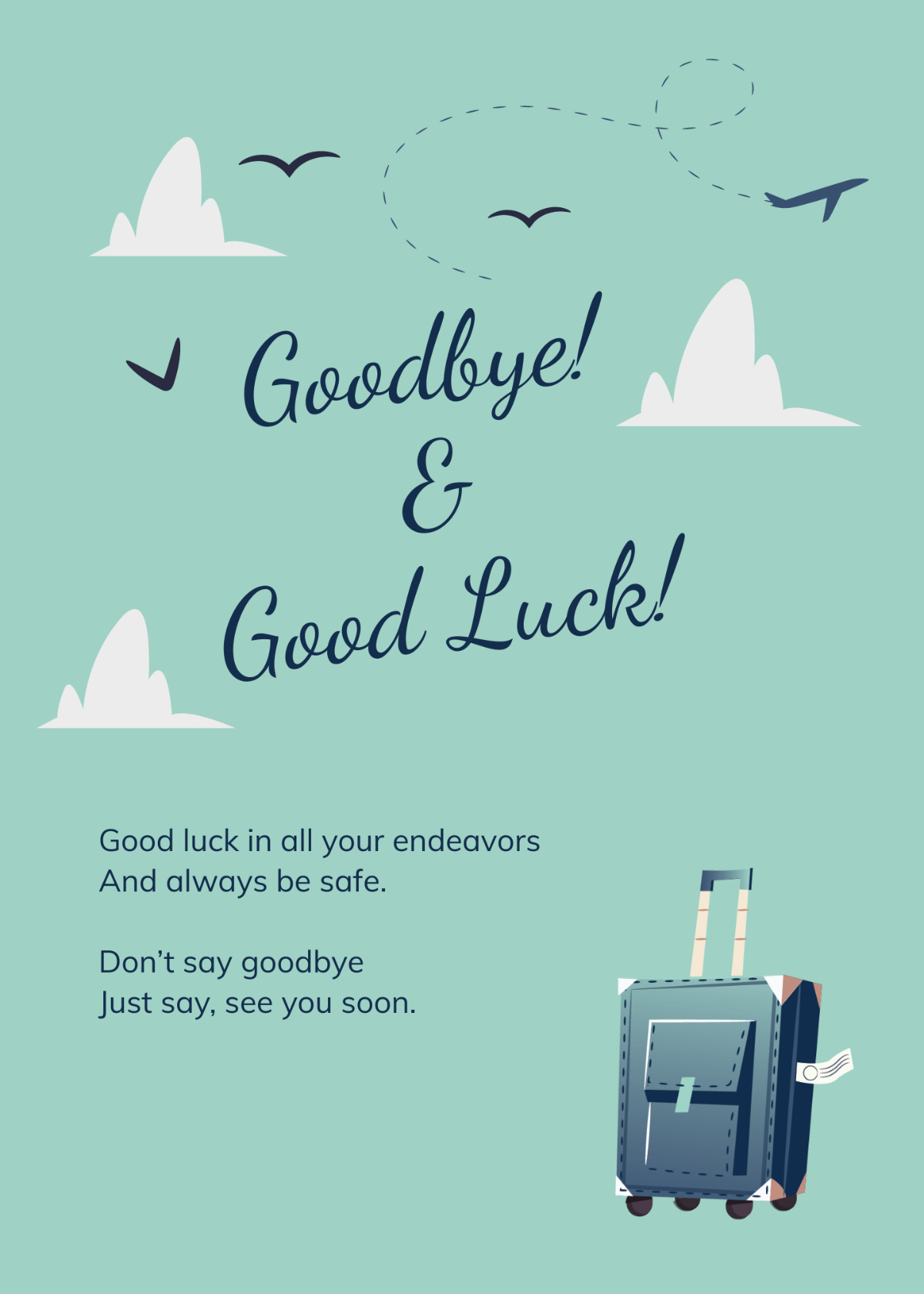 Free Printable Farewell Card Template To Edit Online regarding Free Printable Funny Goodbye Cards