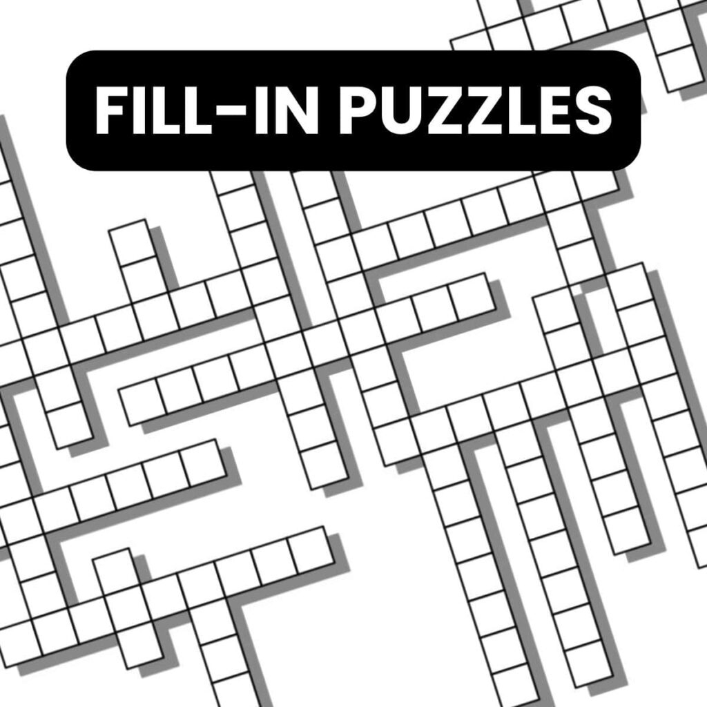 Free Printable Fill-In Puzzles (Pdf Download) for Clueless Crossword Puzzles Printable