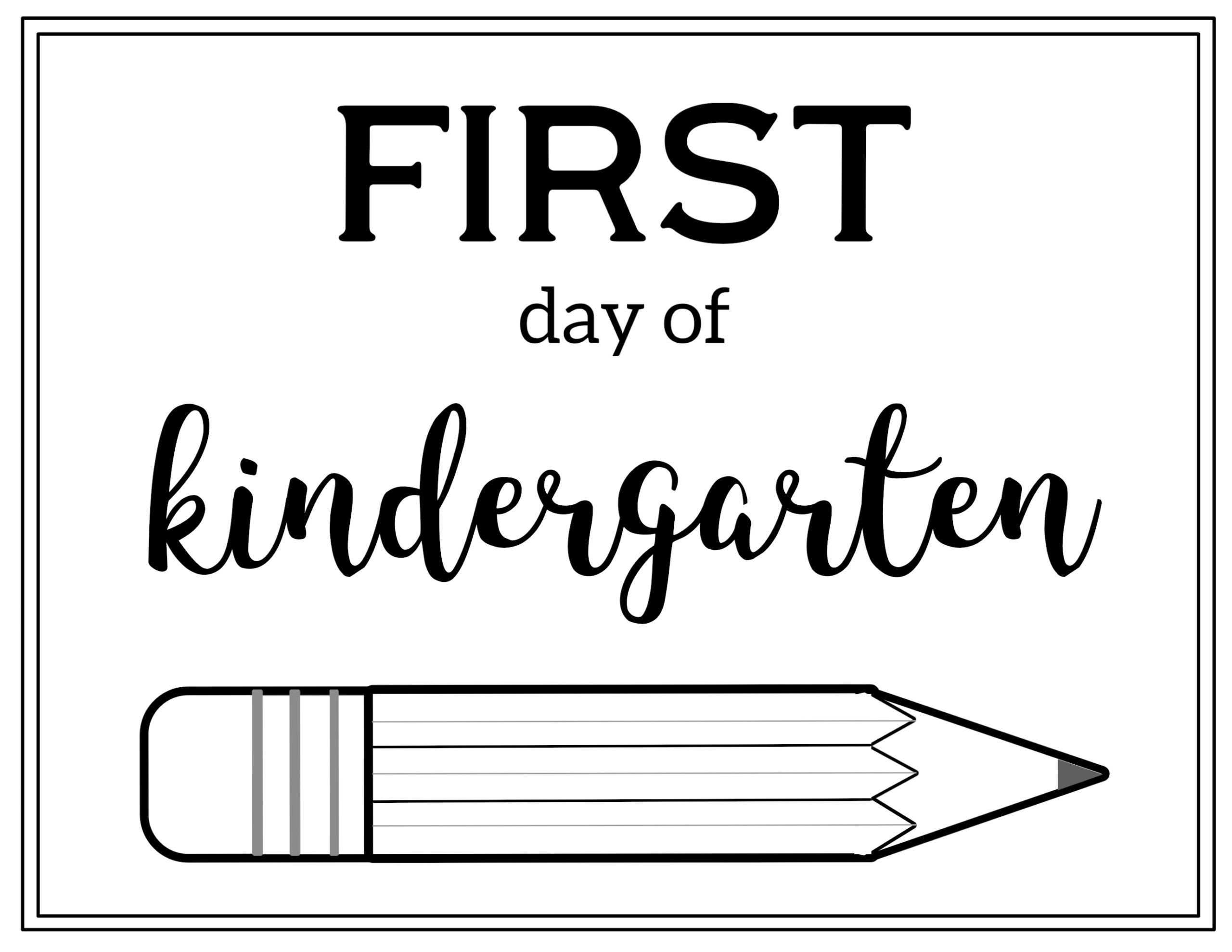 Free Printable First Day Of School Sign {Pencil} - Paper Trail Design pertaining to Printable First Day of Kindergarten Signs
