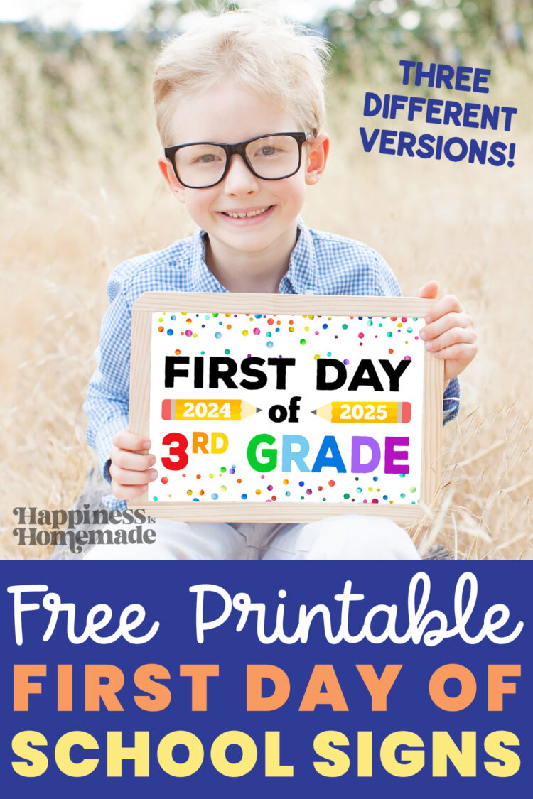 Free Printable First Day Of School Signs 2024-25 - Happiness Is within First Day of 3rd Grade Sign Printable
