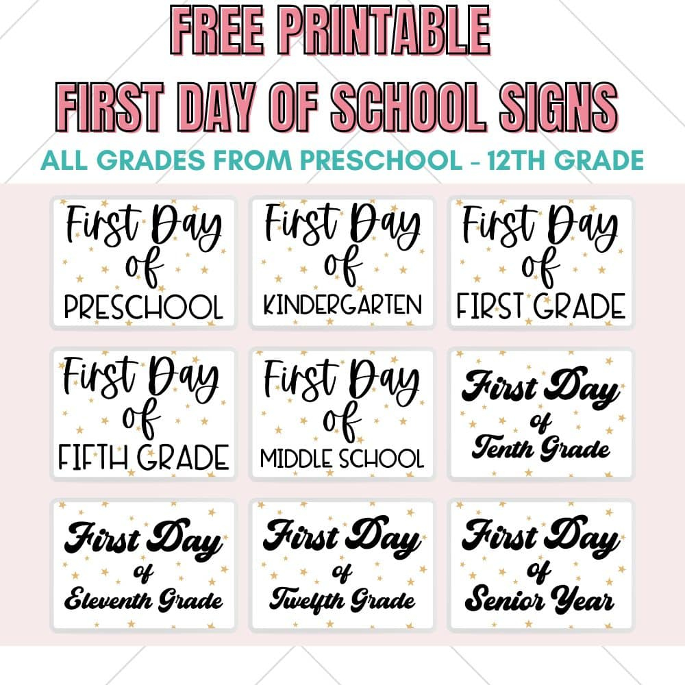 Free Printable First Day Of School Signs For Back To School - The intended for First Day Of Senior Year Free Printable