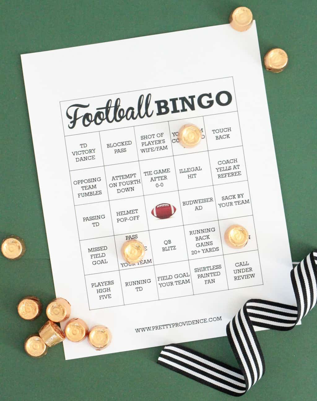 Free Printable Football Bingo Cards - Pretty Providence for Printable Free Printable Football Bingo Cards
