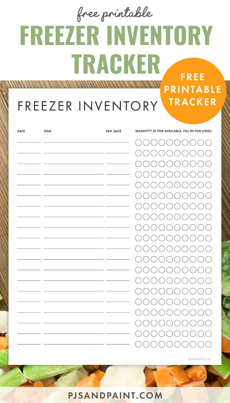 Free Printable Freezer Inventory Tracker - Pjs And Paint pertaining to Free Printable Freezer Inventory Sheet