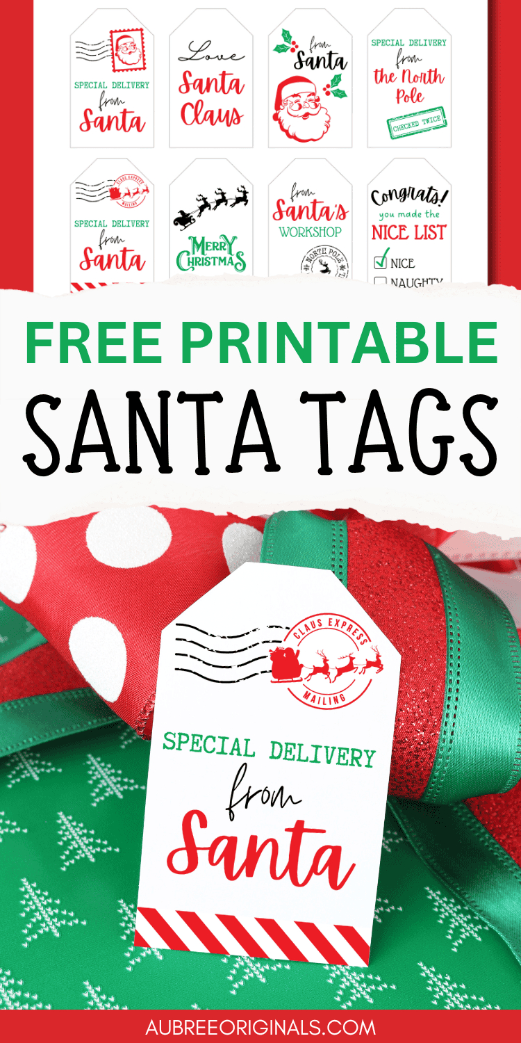 Free Printable &amp;quot;From Santa&amp;quot; Gift Tags For Christmas - Aubree Originals in Free Gift Tags From Secret Santa Printable