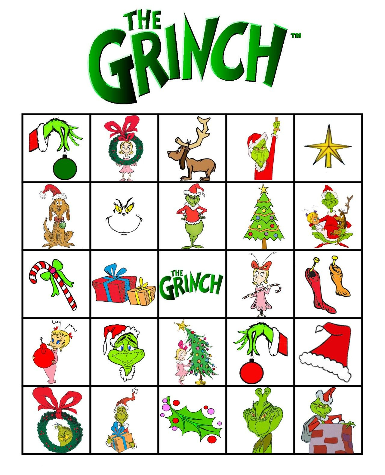 Free Printable Grinch Bingo! within Grinch Bingo Free Printable