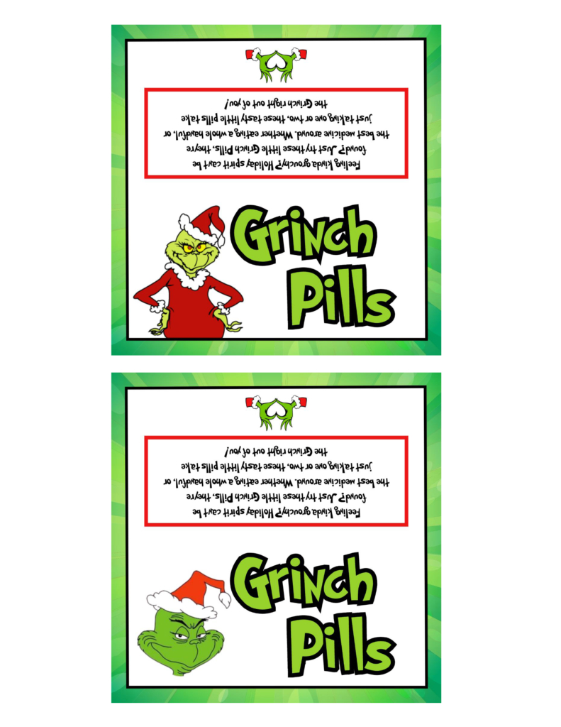 Free Printable Grinch Pills Bag Topper | Baking You Happier regarding Free Grinch Pills Printable Tags