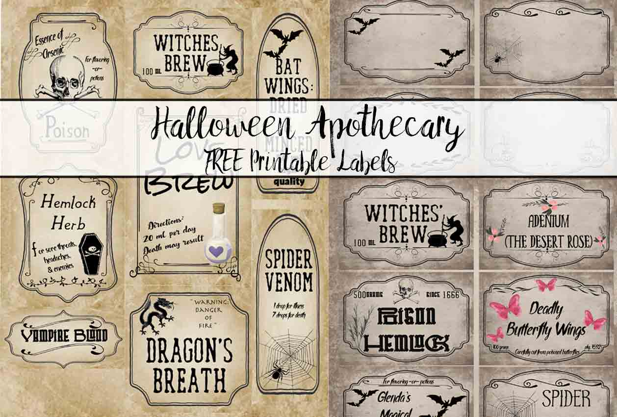 Free Printable Halloween Apothecary Labels: 16 Designs Plus Blanks! with regard to Vintage Printable Free Printable Halloween Apothecary Labels