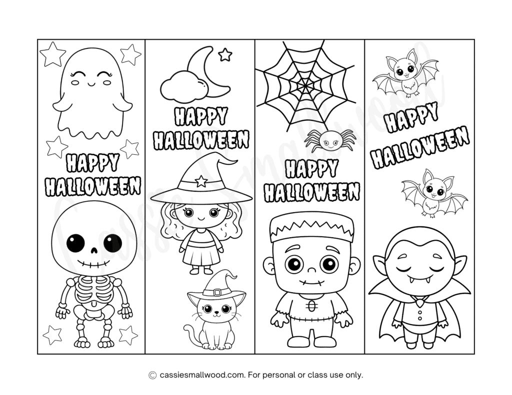 Free Printable Halloween Bookmarks - Cassie Smallwood within Halloween Bookmarks Printable Free