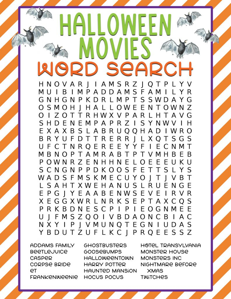 Free Printable Halloween Word Search - Pineapple Paper Co. intended for Free Printable Halloween Puzzles