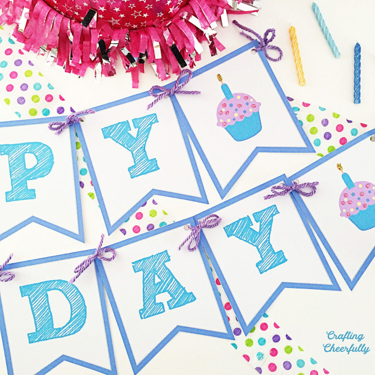Free Printable Happy Birthday Banner! - Crafting Cheerfully inside Happy Birthday Banner Free Printable