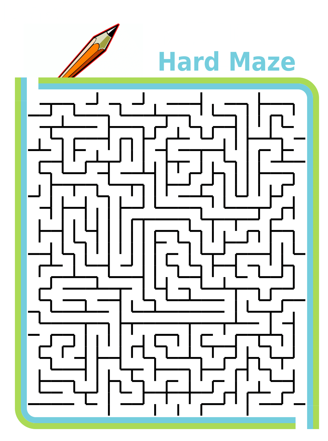 Free Printable: Hard Maze in Free Printable Mazes