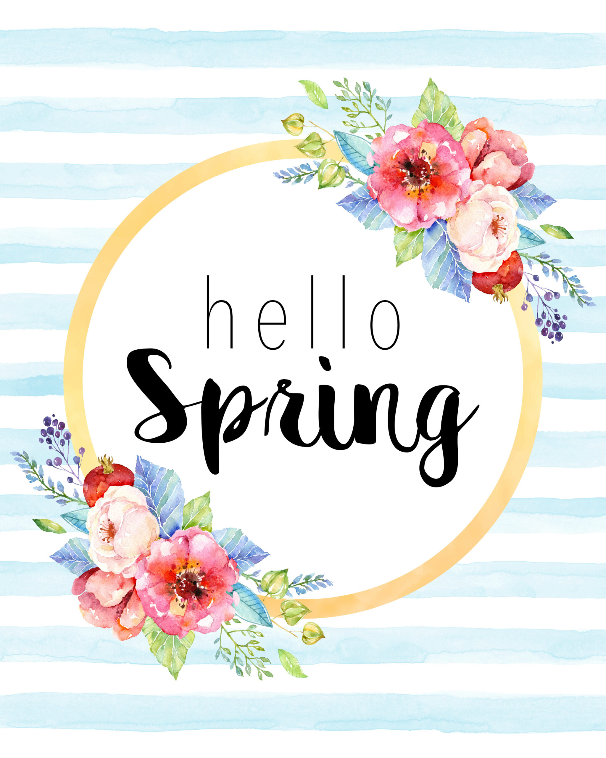 Free Printable Hello Spring Collection - The Cottage Market regarding Hello Spring Free Printable