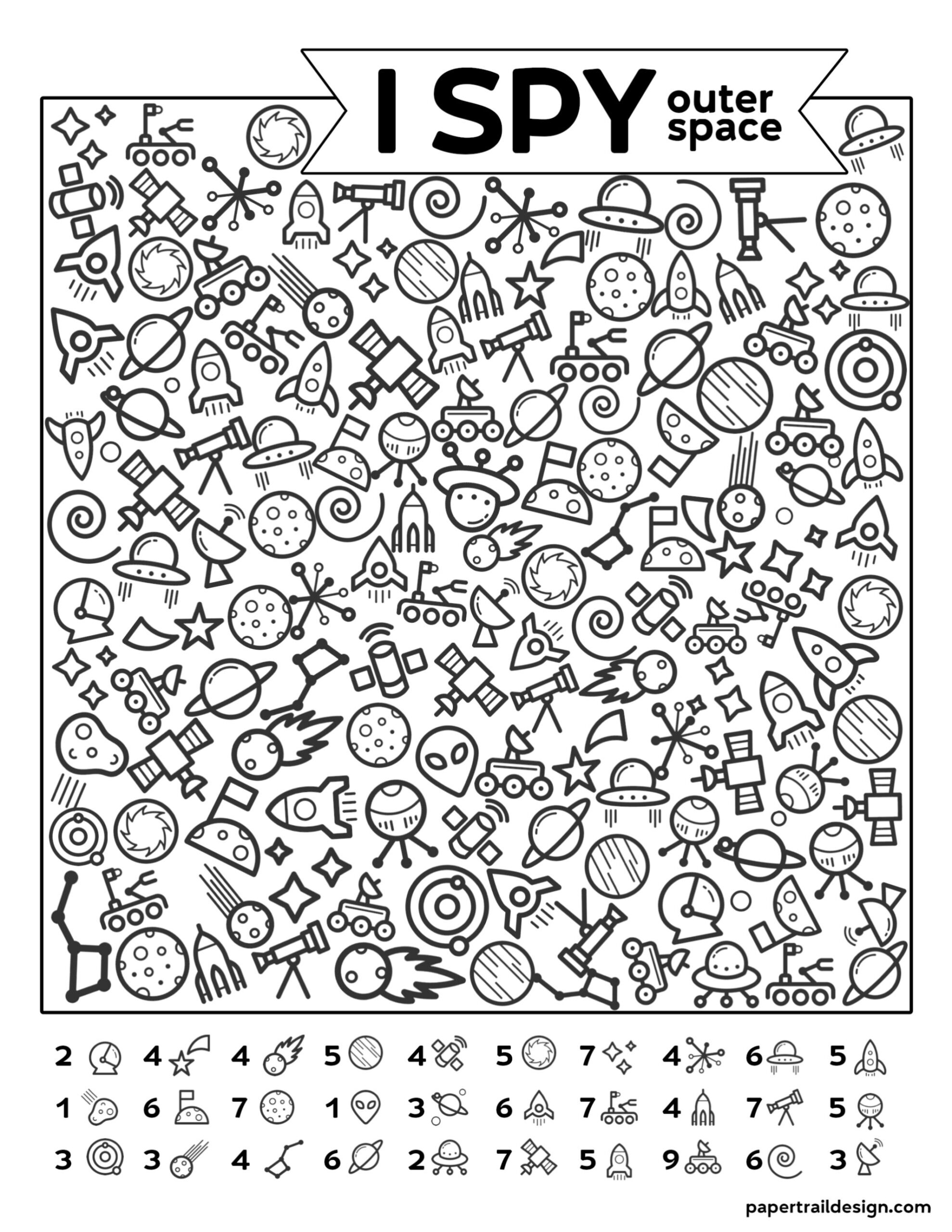 Free Printable I Spy Outer Space Game - Paper Trail Design within Free I Spy Printables