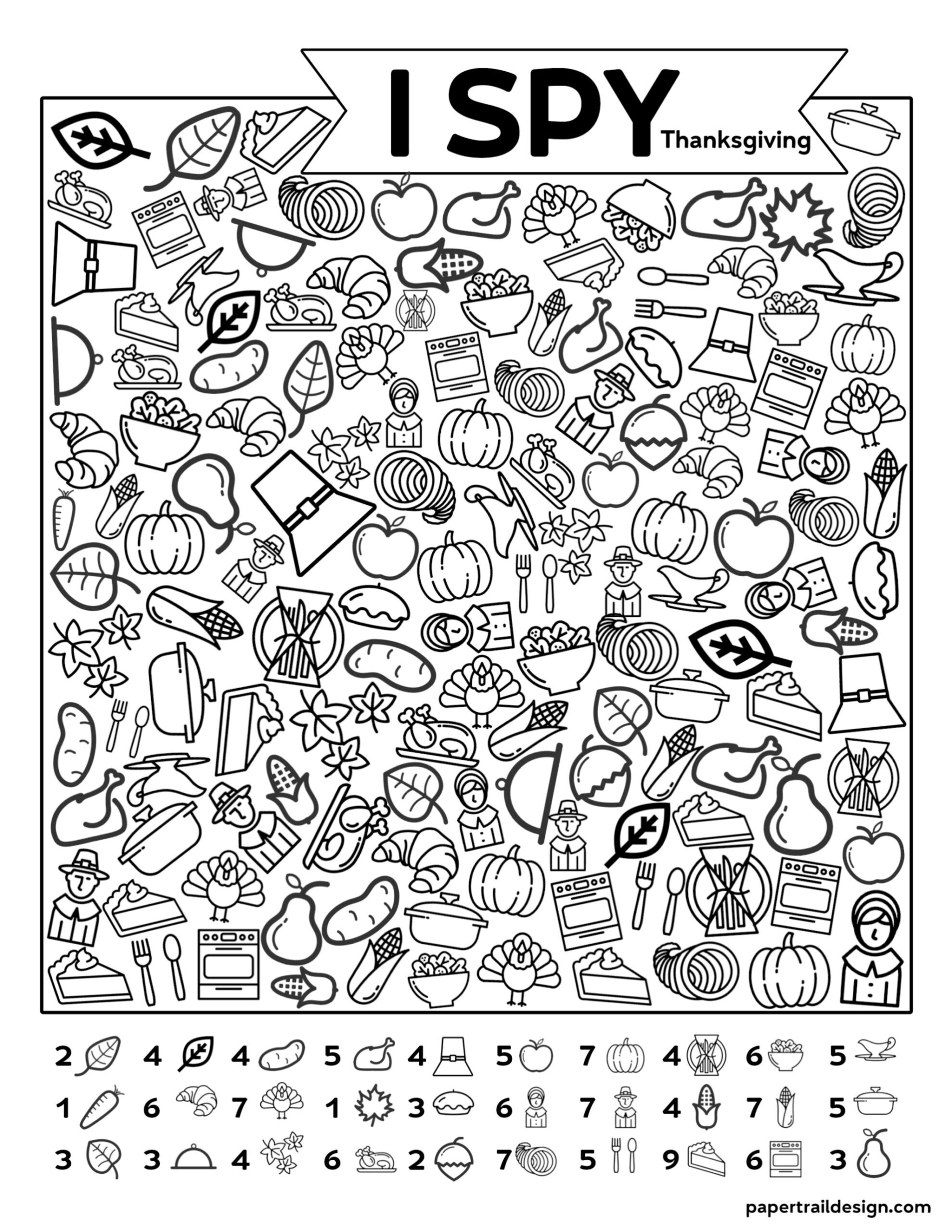 Free Printable I Spy Thanksgiving Activity - Paper Trail Design in Thanksgiving I Spy Free Printable