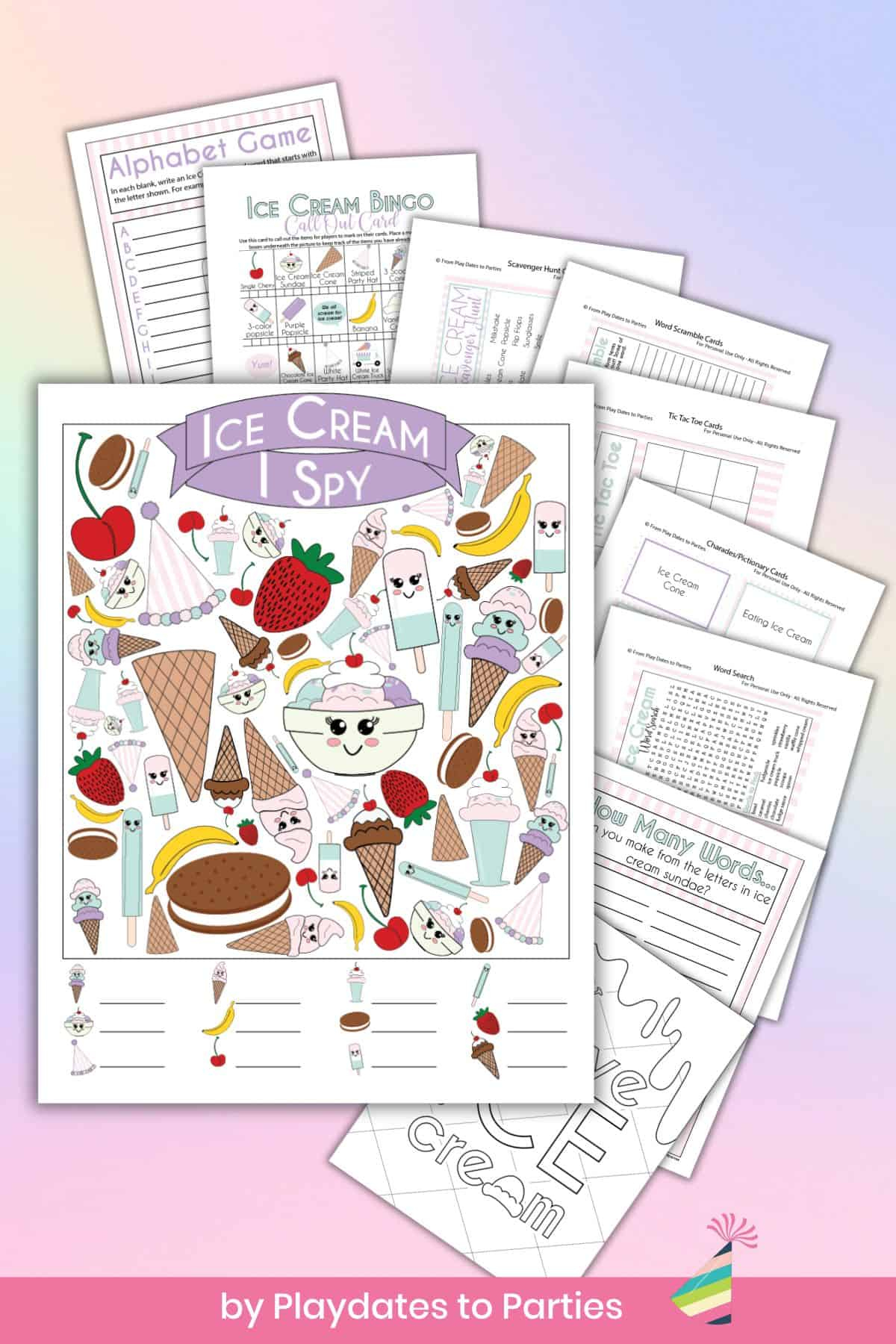 Free Printable Ice Cream Party Games intended for Free Ice Cream Party Printables