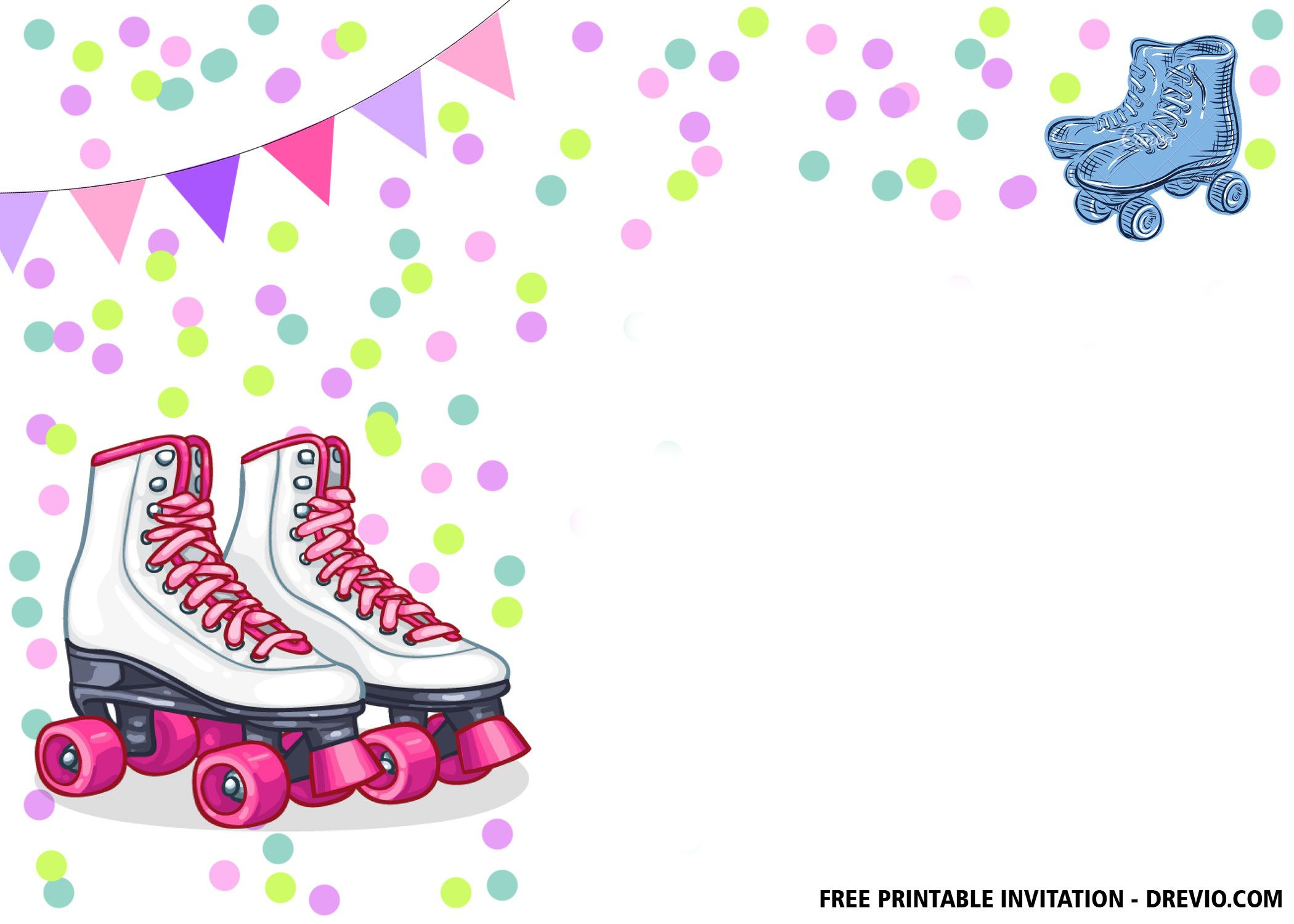 Free Printable) – Ice Skate Party Birthday Invitation Templates with regard to Free Printable Roller Skate Invitations