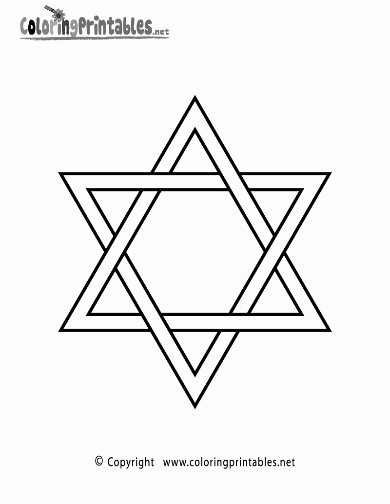 Free Printable Jewish Star Coloring Page intended for Star of David Template Free Printable