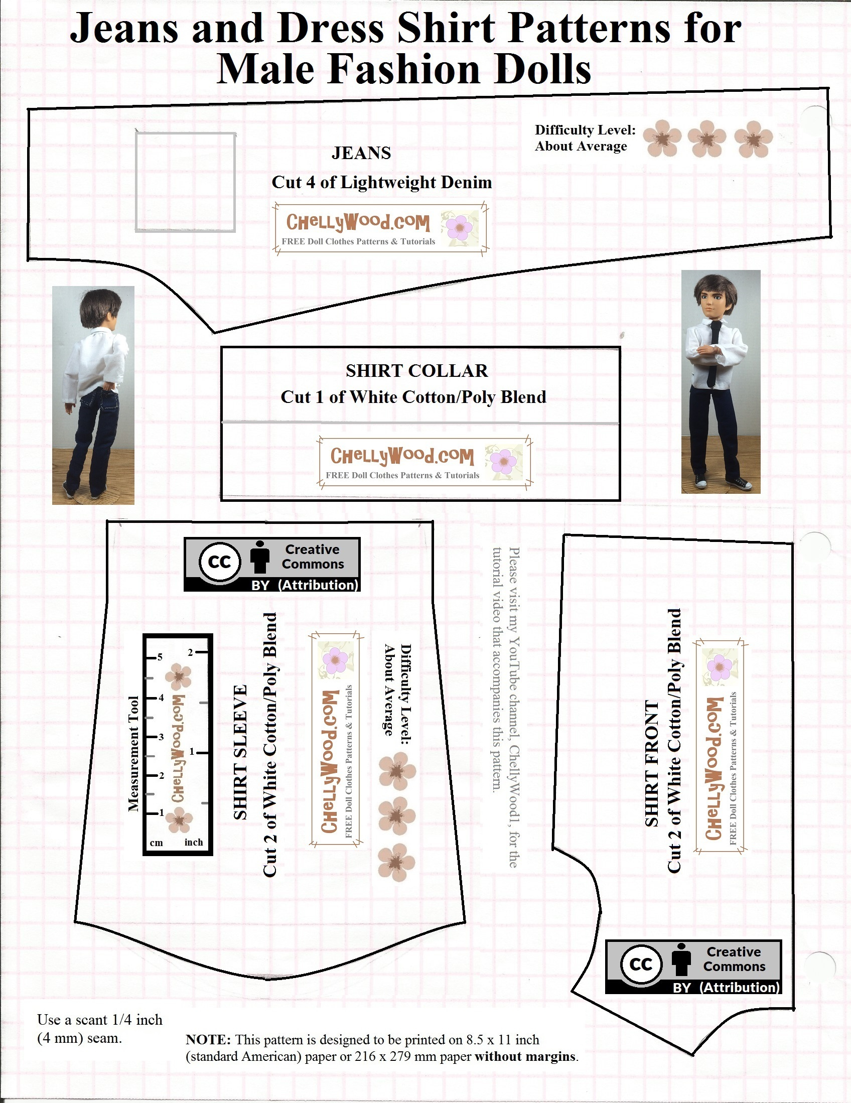 Free Printable Ken #Dolls Clothes #Sewing #Patterns @ Chellywood regarding Pdf Free Printable Ken Doll Clothes Patterns