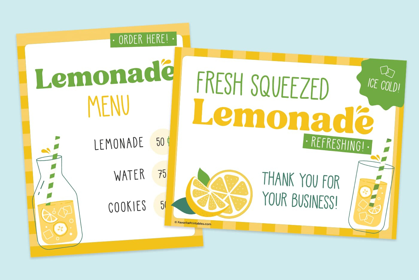 Free Printable Lemonade Stand Sign - Favorite Printables in Lemonade Stand Printables Free
