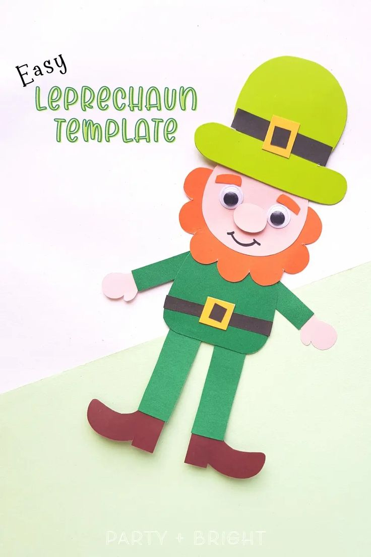 Free Printable Leprechaun Template + Easy St. Patrick&amp;#039;S Day Paper regarding Leprechaun Cut Out Printable