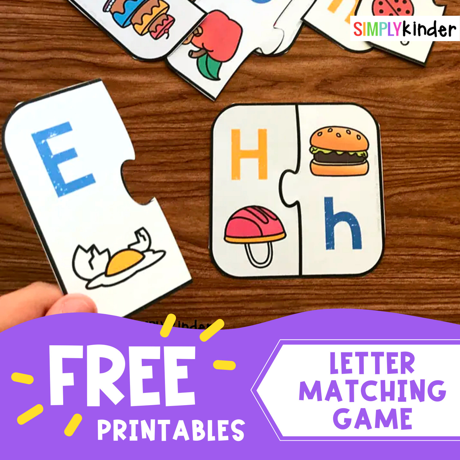 Free Printable Letter Matching Game - Simply Kinder with Letter Matching Free Printable