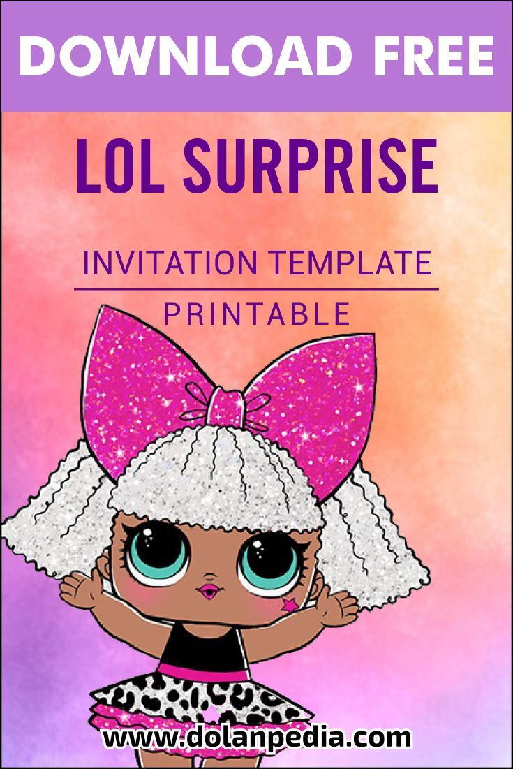 Free Printable) – Lol Surprise Dolls Birthday Party Invitation pertaining to Downloadable Free Printable Lol Surprise Invitation Template